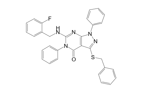 3-(benzylthio)-6-[(2-fluorobenzyl)amino]-1,5-diphenyl-pyrazolo[3,4-d]pyrimidin-4-one