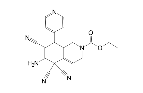 ethyl 6-amino-5,5,7-tricyano-8-(4-pyridinyl)-3,5,8,8a-tetrahydro-2(1H)-isoquinolinecarboxylate