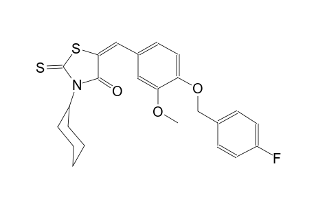 4-thiazolidinone, 3-cyclohexyl-5-[[4-[(4-fluorophenyl)methoxy]-3-methoxyphenyl]methylene]-2-thioxo-, (5E)-