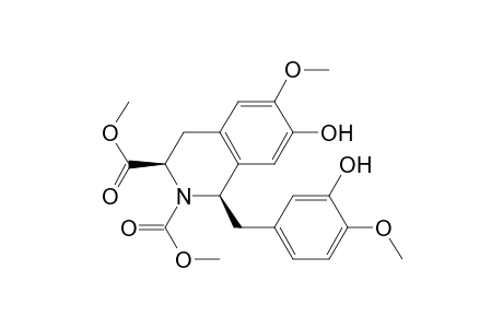 2,3(1H)-Isoquinolinedicarboxylic acid, 3,4-dihydro-7-hydroxy-1-[(3-hydroxy-4-methoxyphenyl)methyl]-6-methoxy-, dimethyl ester, cis-(.+-.)-