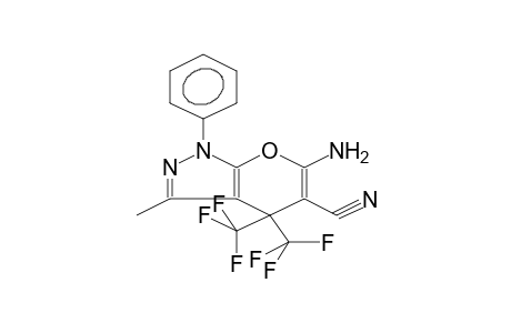 6-Amino-3-methyl-1-phenyl-4,4-bis(trifluoromethyl)-1,4-dihydropyrano[2,3-c]pyrazole-5-carbonitrile