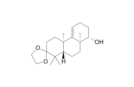 (-)-(4a'R,8'S,8a'S,10a'S)-1',1',4a',8a'-Tetramethyl-3',4',4a',6',7',8',8a',9',10',10a'-decahydro-1'H-spiro[[1,3]dioxolane-2,2'-phenanthren]-8'-ol