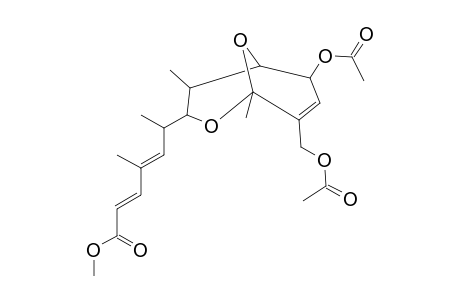 2,9-Dioxabicyclo[3.3.1]non-7-ene-8-methanol, 6-acetoxy-1,4-dimethyl-3-(1,3-dimethyl-6-methoxy-6-oxo-2,4-hexadienyl)-, acetate