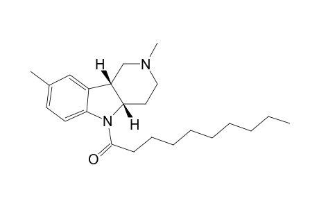 Decan-1-one, 1-(1,2,3,4,4a,9b-hexahydro-2,8-dimethyl-5-pyrido[4,3-b]indolyl)-