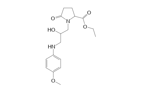 1-(2-Hydroxy-3-(4-methoxyphenylamino)-propyl)-5-oxo-pyrrolidine-2-carboxylic acid ethyl ester