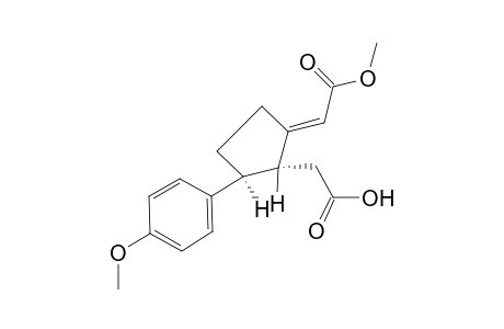 Trans-2-(carboxymethyl)-3-(p-methoxyphenyl)-delta^1^,^alpha-cyclopentaneacetic acid, 1-methyl ester