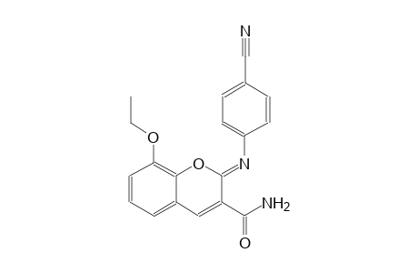 (2Z)-2-[(4-cyanophenyl)imino]-8-ethoxy-2H-chromene-3-carboxamide