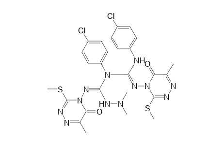 1,3-Bis(4-chloro-phenyl)-5-dimethylamino-2,4-bis(6-methyl-3-methylthio-5-oxo-4,5-dihydro-1,2,4-triazin-4-yl)-biguanide