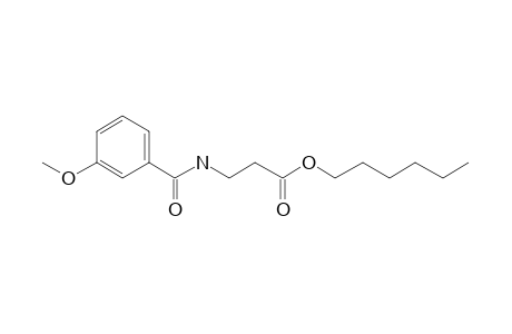 .beta.-Alanine, N-(3-methoxybenzoyl)-, hexyl ester