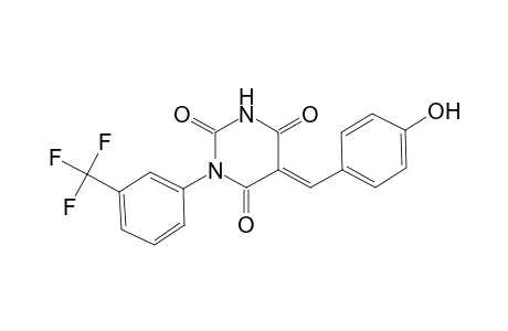 (5E)-5-(4-hydroxybenzylidene)-1-[3-(trifluoromethyl)phenyl]-2,4,6(1H,3H,5H)-pyrimidinetrione