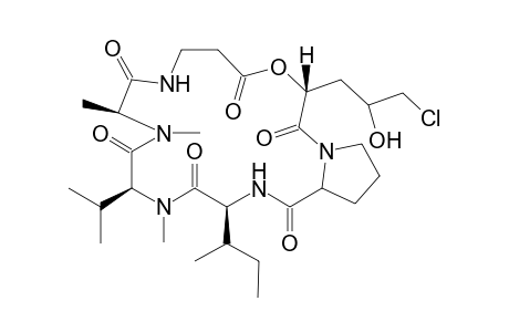 Destruxin A, 1-[1-(5-chloro-2,4-dihydroxy-1-oxopentyl)-L-proline]-