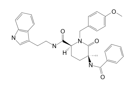 (2S*,5S*)-5-Benzoylamino-1-(4-methoxybenzyl)-5-methyl-6-oxopiperidine-2-carboxylic acid {2-(1H-indol-3-ylethyl}amide