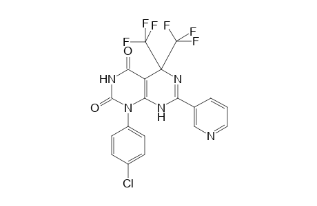 1-(4-Chlorophenyl)-7-(3-pyridinyl)-5,5-bis(trifluoromethyl)-8H-pyrimido[4,5-d]pyrimidine-2,4-dione