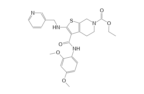 ethyl 3-((2,4-dimethoxyphenyl)carbamoyl)-2-((pyridin-3-ylmethyl)amino)-4,5-dihydrothieno[2,3-c]pyridine-6(7H)-carboxylate