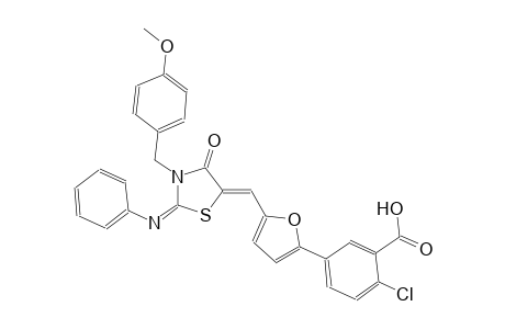 2-chloro-5-(5-{(Z)-[(2E)-3-(4-methoxybenzyl)-4-oxo-2-(phenylimino)-1,3-thiazolidin-5-ylidene]methyl}-2-furyl)benzoic acid