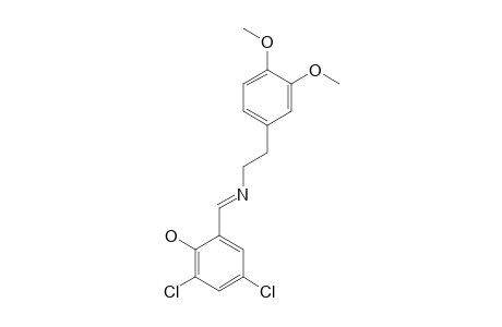 2,4-dichloro-6-[N-(3,4-dimethoxyphenethyl)formimidoyl]phenol