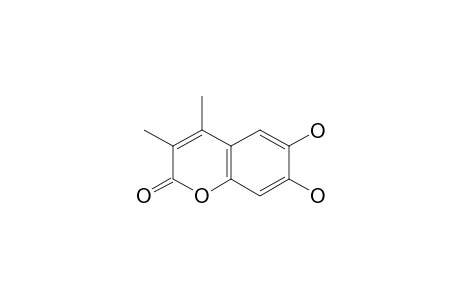 2H-1-benzopyran-2-one, 6,7-dihydroxy-3,4-dimethyl-