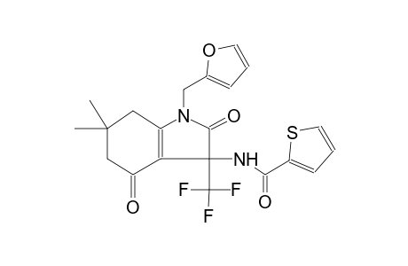 N-[1-(2-furylmethyl)-6,6-dimethyl-2,4-dioxo-3-(trifluoromethyl)-2,3,4,5,6,7-hexahydro-1H-indol-3-yl]-2-thiophenecarboxamide