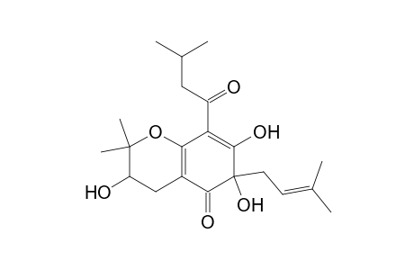 5H-1-Benzopyran-5-one, 2,3,4,6-tetrahydro-3,6,7-trihydroxy-2,2-dimethyl-6-(3-methyl-2-butenyl)-8-(3-methyl-1-oxobutyl)-