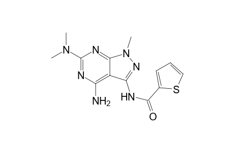 4-AMINO-6-DIMETHYLAMINO-1-METHYL-3-[(THIOPHENE-2-CARBONYL)-AMINO]-PYRAZOLO-[3,4-D]-PYRIMIDINE