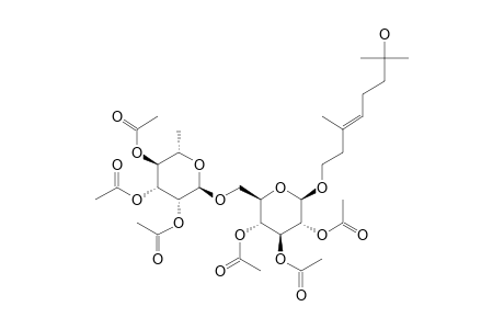 .beta.-D-Glucopyranoside, (3E)-7-hydroxy-3,7-dimethyl-3-octen-1-yl 6-o-(6-deoxy-.alpha.-L-mannopyranosyl)-, 6ac dervative test