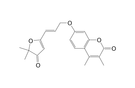 7-[[(E)-3-(4,5-DIHYDRO-5,5-DIMETHYL-4-OXOFURAN-2-YL)-PROP-2-ENYL]-OXY]-3,4-DIMETHYL-2H-1-BENZOFURAN-2-ONE