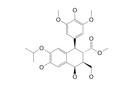 1-(4'-HYDROXY-3',5'-DIMETHOXYPHENYL)-4-BETA,6-DIHYDROXY-3-HYDROXYMETHYL-7-ISOPROPYLOXY-1,2,3,4-TETRAHYDRO-2-NAPHTHOIC-ACID-METHYLESTER