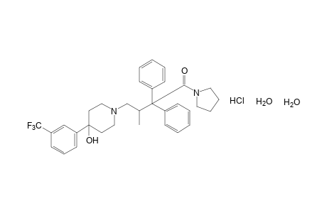 1-[3,3-diphenyl-2-methyl-4-oxo-4-(1-pyrrolidinyl)butyl]-4-(alpha,alpha,alpha-trifluoro-m-tolyl)-4-piperidinol, monohydrochloride, dihydrate