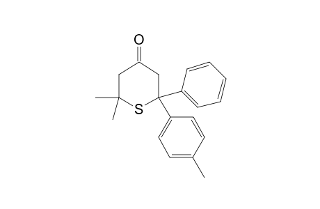 2,2-dimethyl-6-(4-methylphenyl)-6-phenyltetrahydro-4H-thiopyran-4-one