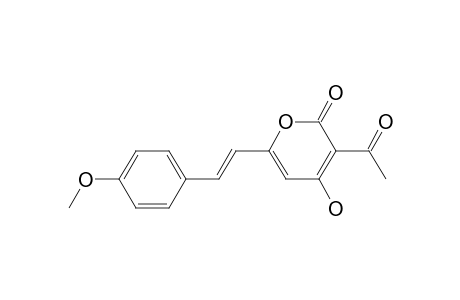 2H-Pyran-2-one, 3-acetyl-4-hydroxy-6-[2-(4-methoxyphenyl)ethenyl]-, (E)-