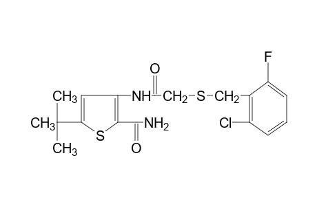 5-tert-butyl-3-{2-[(2-chloro-6-fluoronbenzyl)thio]acetamido}-2-thiophenecarboxamide