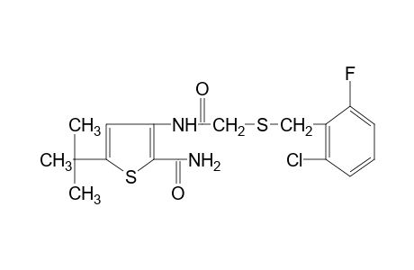 5-tert-butyl-3-{2-[(2-chloro-6-fluoronbenzyl)thio]acetamido}-2-thiophenecarboxamide