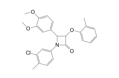 1-(3-Chloranyl-4-methyl-phenyl)-4-(3,4-dimethoxyphenyl)-3-(2-methylphenoxy)azetidin-2-one