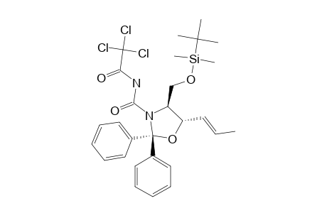 (4S,5R)-2,2-DIPHENYL-4-(TERT.-BUTYLDIMETHYLSILOXYMETHYL)-5-[(E)-1-PROPEN-1-YL]-N-(TRICHLORO-ACETYLCARBAMOYL)-OXAZOLIDINE