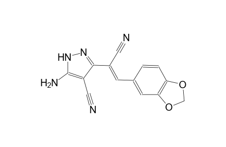 5-amino-3-[(Z)-2-(1,3-benzodioxol-5-yl)-1-cyanoethenyl]-1H-pyrazole-4-carbonitrile