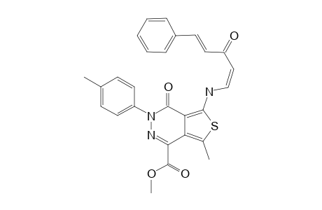 METHYL-7-METHYL-4-OXO-5-(3-OXO-5-PHENYLPENTA-1,4-DIENYLAMINO)-3-PARA-TOLYL-3,4-DIHYDROTHIENO-[3,4-D]-PYRIDAZINE-1-CARBOXYLATE