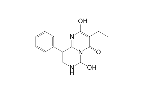 4H-Pyrimido[1,6-a]pyrimidin-4-one, 6,7-dihydro-2,6-dihydroxy-3-ethyl-9-phenyl-