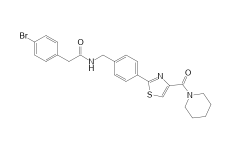 2-(4-bromophenyl)-N-(4-(4-(piperidine-1-carbonyl)thiazol-2-yl)benzyl)acetamide