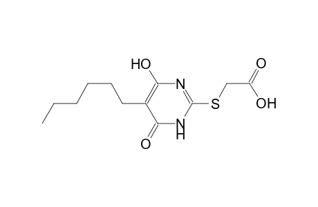 acetic acid, [(5-hexyl-1,6-dihydro-4-hydroxy-6-oxo-2-pyrimidinyl)thio]-