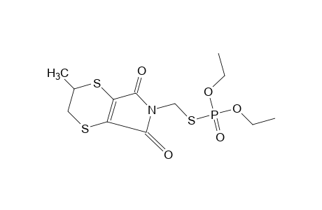 5,6-dihydro-N-(mercaptomethyl)-5-methyl-p-dithiin-2,3-dicarboximide, S-ester with O,O-diethyl phosphorothioate