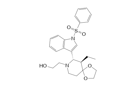 trans-3-Ethyl-1-(2-Hydroxyethyl)-2-(1-(phenylsulfonyl)-3-indolyl)-4-piperidone Ethylene Acetal