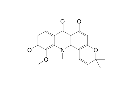 6,10-dihydroxy-11-methoxy-3,3,12-trimethylpyrano[6,5-c]acridin-7-one