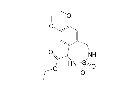 3,2,4-Benzothiadiazepine-1-carboxylic acid, 1,2,4,5-tetrahydro-7,8-dimethoxy-, ethyl ester, 3,3-dioxide