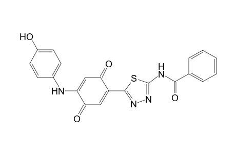 N-[5-[4-(4-hydroxyanilino)-3,6-diketo-cyclohexa-1,4-dien-1-yl]-1,3,4-thiadiazol-2-yl]benzamide