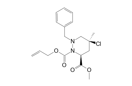 Trans-rel-(3S,5S)-2-(alloxycarbonyl)-1-benzyl-5-chloro-5-methylhexahydro-3-pyrazolidinecarboxylic acid methyl ester