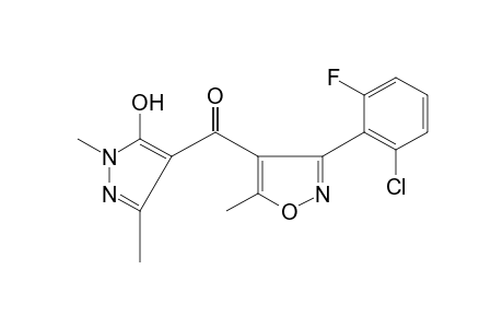 3-(2-chloro-6-fluorophenyl)-5-methyl-4-isoxazolyl 1,3-dimethyl-5-hydroxypyrazol-4-yl ketone