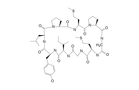 CHERIMOLACYCLOPEPTIDE_F;CYCLO-(PRO-(1)-GLY-(2)-MET-(3)-GLY-(4)-ILE-(5)-TYR-(6)-LEU-(7)-PRO-(8)-MET-(9))