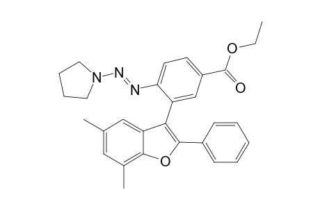 Ethyl (E)-3-(5,7-dimethyl-2-phenylbenzofuran-3-yl)-4-(pyrrolidin-1-yldiazenyl)benzoate