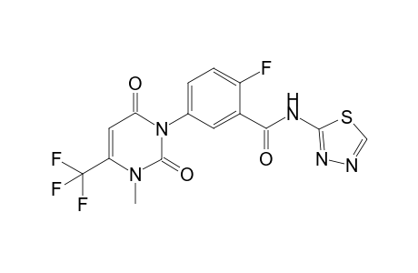 2-fluoro-5-[3-methyl-2,6-dioxo-4-(trifluoromethyl)pyrimidin-1-yl]-N-(1,3,4-thiadiazol-2-yl)benzamide