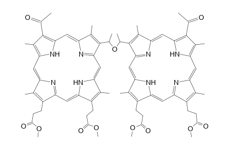 1,1'-{8,8'-Bis[3-acetyl-2,7,12,18-tetramethyl-13,17-bis(2-methoxycarbonylethyl)-21H,23H-porphyrin]}ethyl ether [(3-acetyl-8-(1-hydroxyethyl)-2,7,12,18-tetramethyl-13,17-bis(2-methoxycarbonylethyl)-21H,23H-porphyrin) dimer]